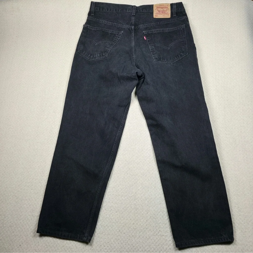 Vintage 90s Levi's 550 Jeans Mens 38x30 Relaxed‎ Fit Tapered Leg Black Dad Jean